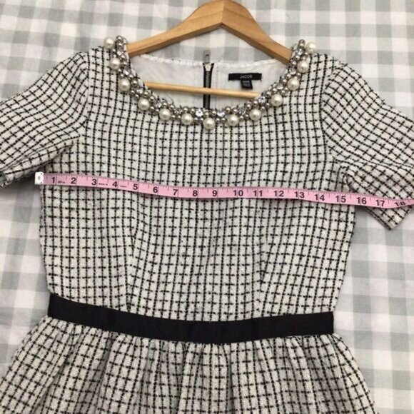 Jacob Dress Jewels Crystal Incrusted Embellishments White Silver Dress XS - Picture 10 of 14